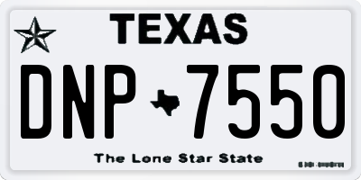 TX license plate DNP7550