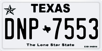 TX license plate DNP7553