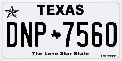 TX license plate DNP7560