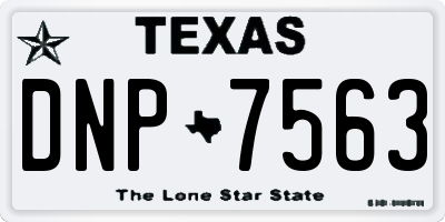 TX license plate DNP7563