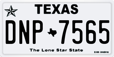 TX license plate DNP7565