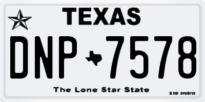 TX license plate DNP7578