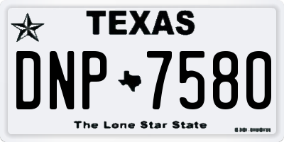 TX license plate DNP7580