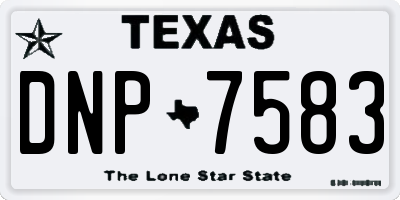 TX license plate DNP7583