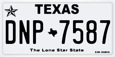TX license plate DNP7587
