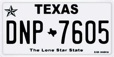 TX license plate DNP7605