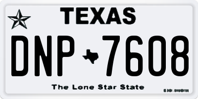 TX license plate DNP7608