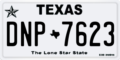 TX license plate DNP7623