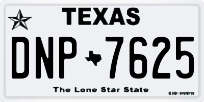 TX license plate DNP7625