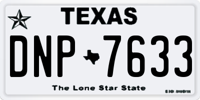 TX license plate DNP7633