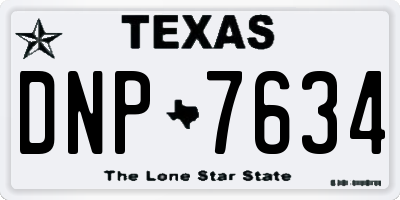 TX license plate DNP7634