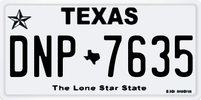 TX license plate DNP7635