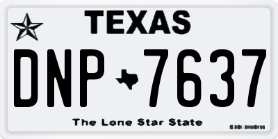 TX license plate DNP7637