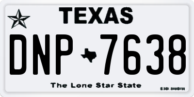 TX license plate DNP7638