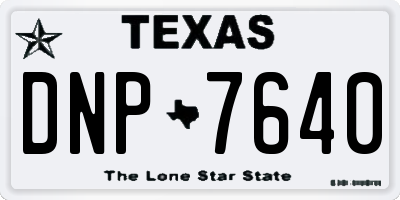 TX license plate DNP7640