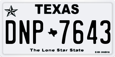 TX license plate DNP7643