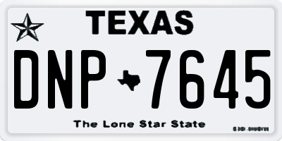 TX license plate DNP7645