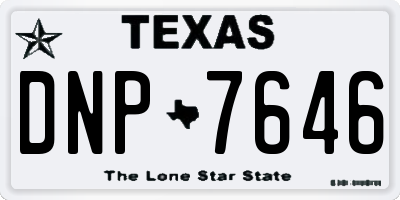 TX license plate DNP7646