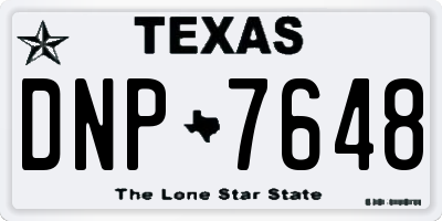 TX license plate DNP7648