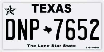 TX license plate DNP7652