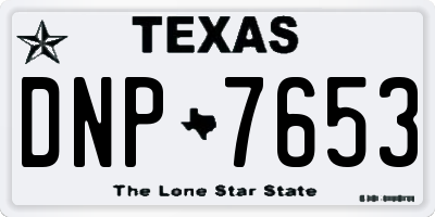 TX license plate DNP7653