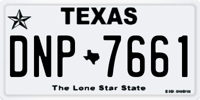 TX license plate DNP7661