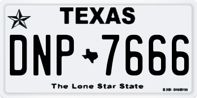 TX license plate DNP7666