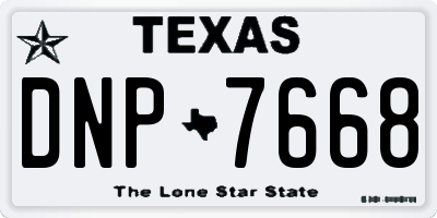 TX license plate DNP7668