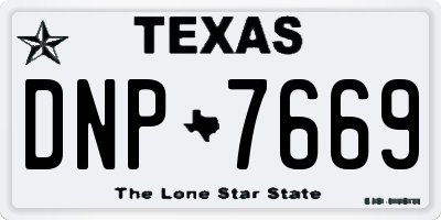 TX license plate DNP7669