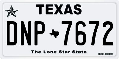 TX license plate DNP7672