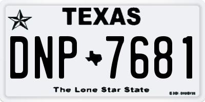 TX license plate DNP7681