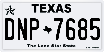 TX license plate DNP7685