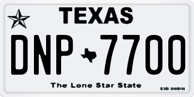 TX license plate DNP7700