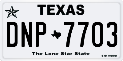 TX license plate DNP7703
