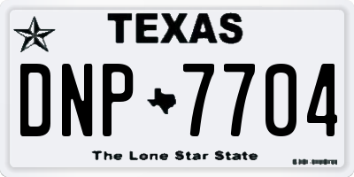 TX license plate DNP7704