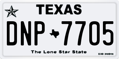 TX license plate DNP7705