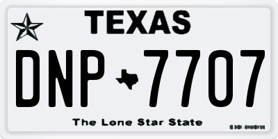 TX license plate DNP7707
