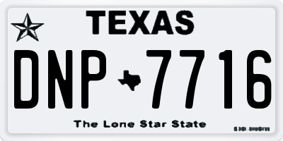 TX license plate DNP7716