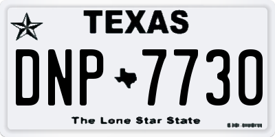 TX license plate DNP7730