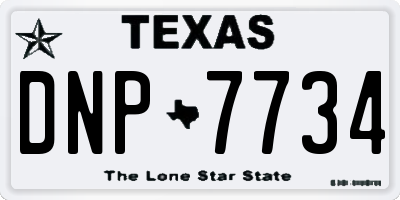 TX license plate DNP7734