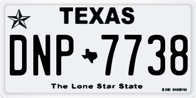 TX license plate DNP7738