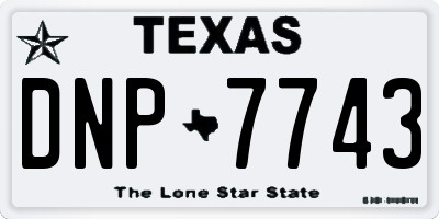 TX license plate DNP7743