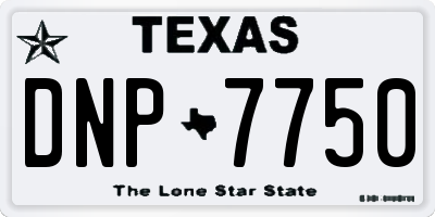 TX license plate DNP7750