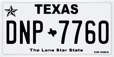 TX license plate DNP7760
