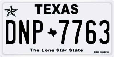TX license plate DNP7763