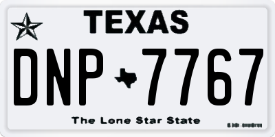 TX license plate DNP7767