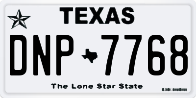 TX license plate DNP7768