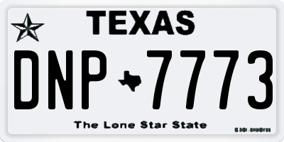 TX license plate DNP7773