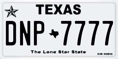 TX license plate DNP7777