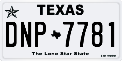 TX license plate DNP7781